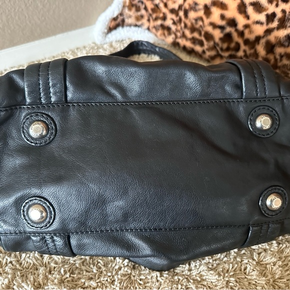 Marc By Marc Jacobs Satchel Shoulder Bag Purse Handbag Black Leather Fold Over - Picture 5 of 5